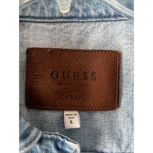GUESS x ASAP Rocky USA Denim Jean jacket Men's Size Large - Picture 4 of 4